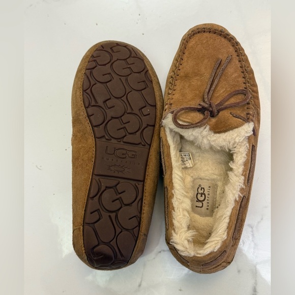UGG Chestnut Suede Moccasin Slippers Size 7 - Picture 5 of 5